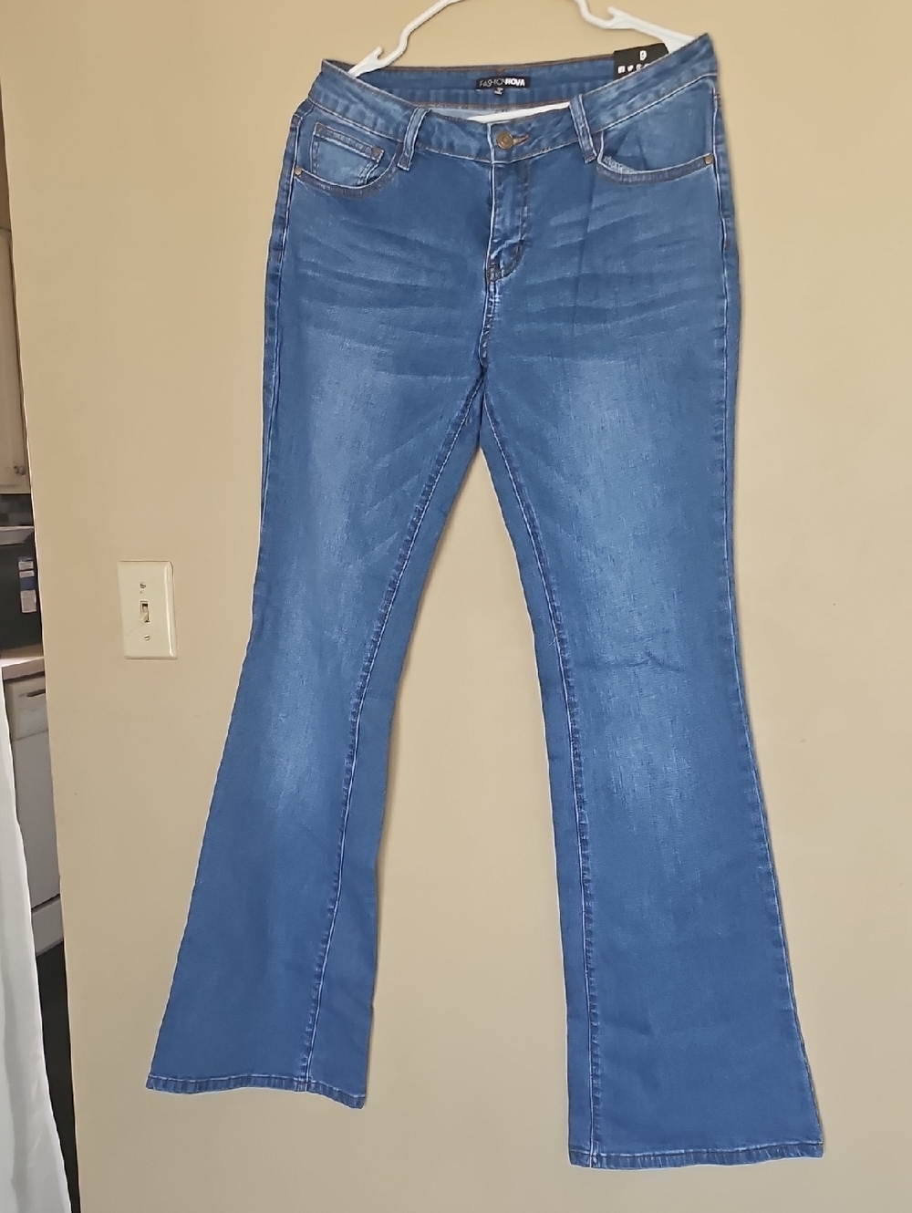 Fashion Nova Blue High-Rise Flare Jeans